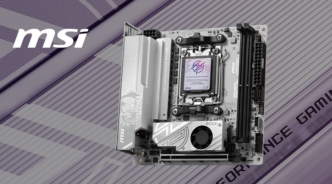 MSI MPG B850I EDGE TI WIFI White Motherboard, ITX - Supports AMD
